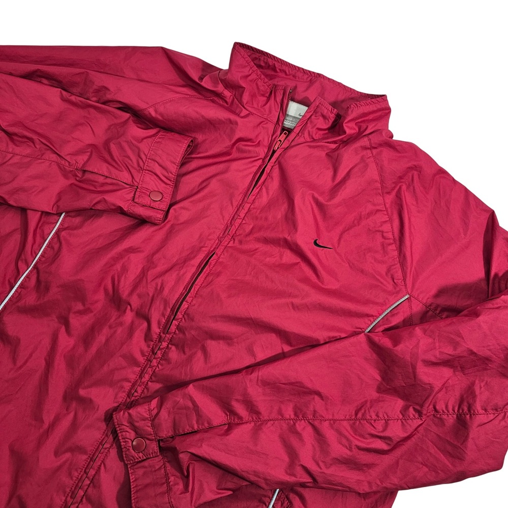 Vtg Y2K Nike Windbreaker Full‎ Zip Jacket Youth XL (16-18) Magenta Black Swoosh